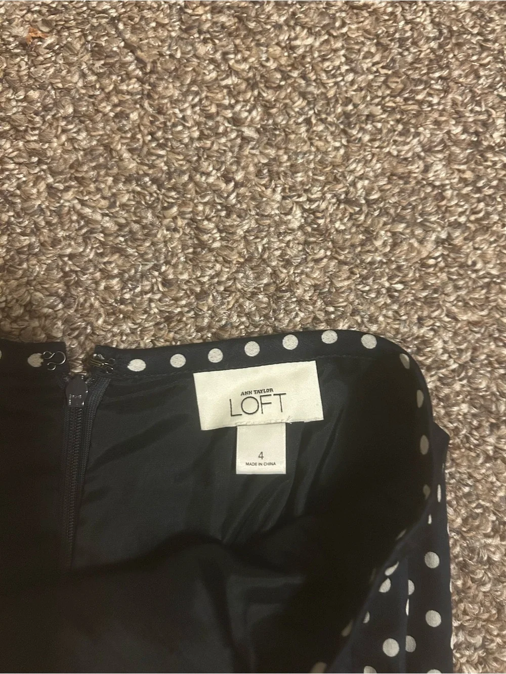 Ann Taylor LOFT 4 Black and White Polka Dot Pencil Skirt with Printed Hem Fall
